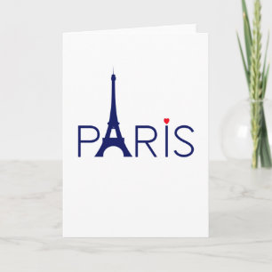 Paris Frankreich Eiffel Tower Text und Herz Karte