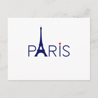 Paris Frankreich Eiffel Tower Text und Herz Postkarte