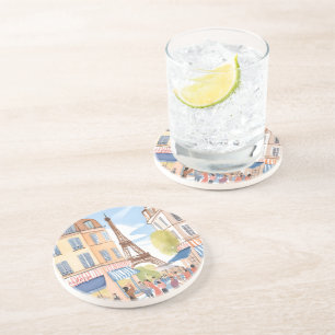 Paris Frankreich Eiffelturm Aquarell Getränkeuntersetzer