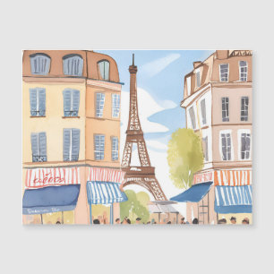 Paris Frankreich Eiffelturm   Aquarell Magnetkarte