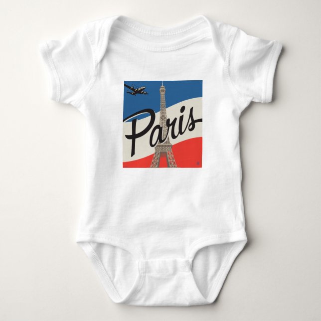Paris Frankreich | Eiffelturm Baby Strampler (Vorderseite)