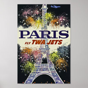 Paris, Frankreich, Eiffelturm, Fluggesellschaft, V Poster