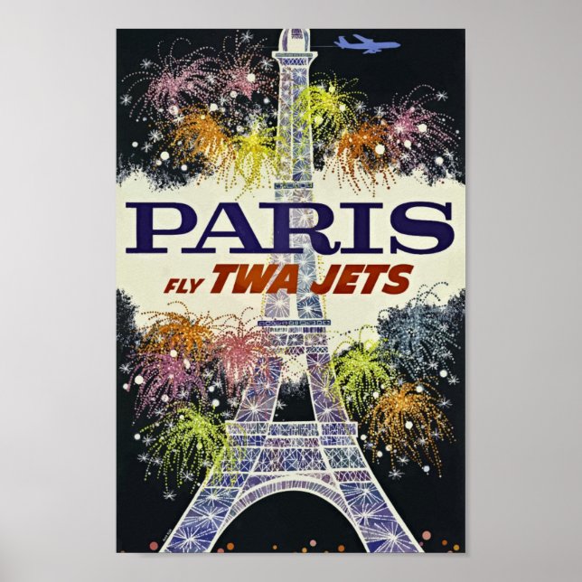 Paris, Frankreich, Eiffelturm, Fluggesellschaft, V Poster (Vorne)