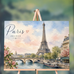 Paris Frankreich Eiffelturm Fluss Seine Acrylschild