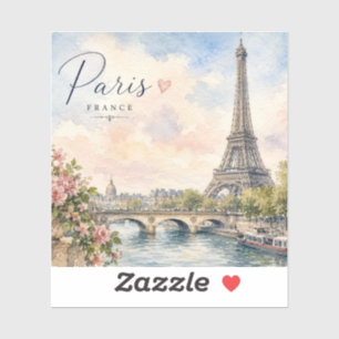 Paris Frankreich Eiffelturm Fluss Seine  Aufkleber