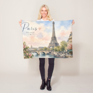 Paris Frankreich Eiffelturm Fluss Seine Fleecedecke