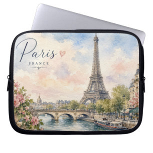 Paris Frankreich Eiffelturm Fluss Seine Laptopschutzhülle