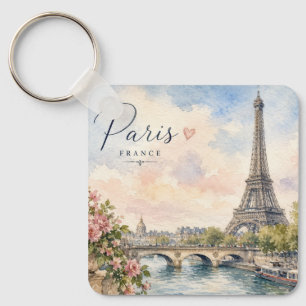 Paris Frankreich Eiffelturm Fluss Seine  Schlüsselanhänger