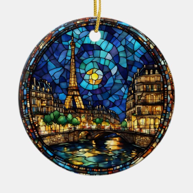 Paris Frankreich Eiffelturm  Keramik Ornament (Vorne)