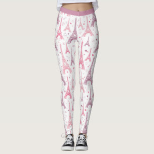 Paris Frankreich Eiffelturm Pink Lila Yogout Leggings