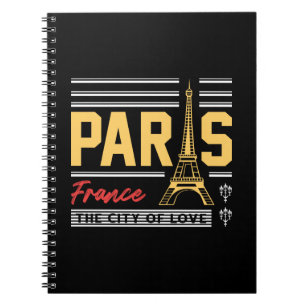 Paris Frankreich Eiffelturm Retro Reise-Typografie Notizblock