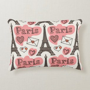 Paris Frankreich Eiffelturm Romantik Süßes Muster Dekokissen