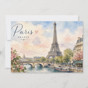 Paris Frankreich Eiffelturm Seine Fluss Einladung