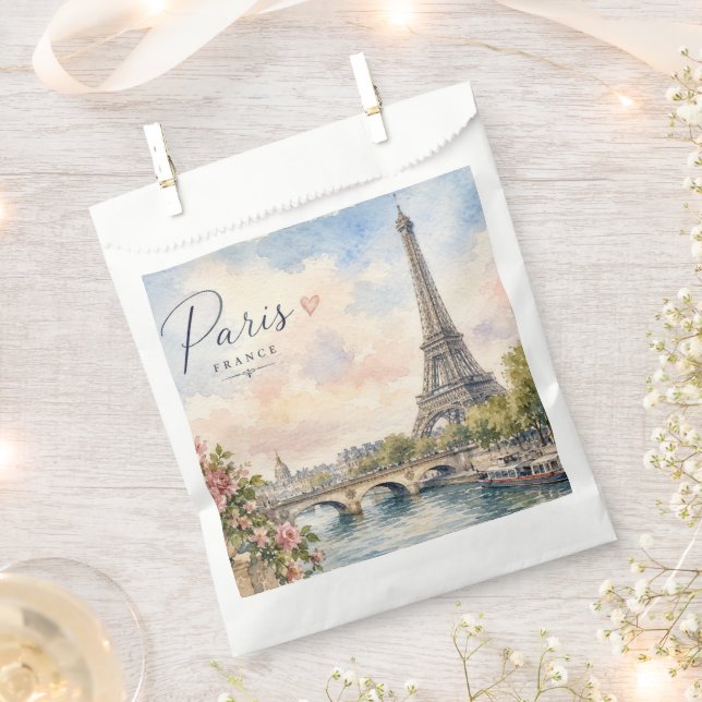 Paris Frankreich Eiffelturm Seine Fluss  Geschenktütchen (Ausgeschnitten)