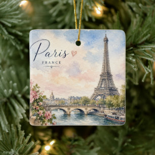 Paris Frankreich Eiffelturm Seine Fluss Keramikornament