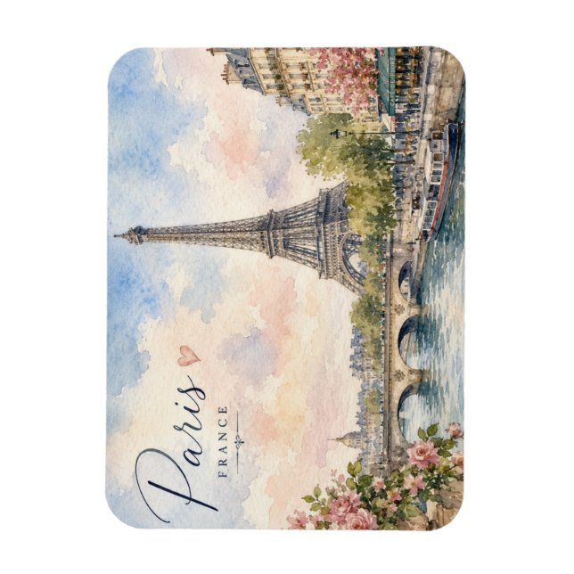 Paris Frankreich Eiffelturm Seine Fluss  Magnet (Vertikal)