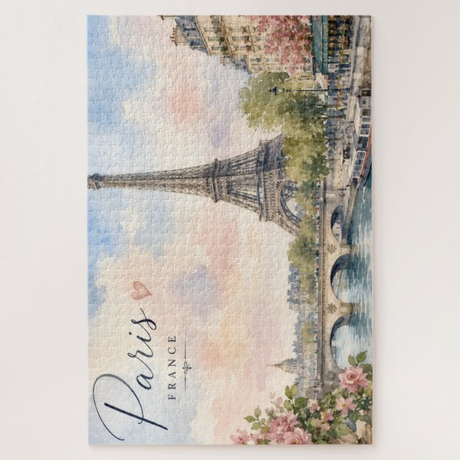 Paris Frankreich Eiffelturm Seine Fluss  Puzzle (Vertikal)