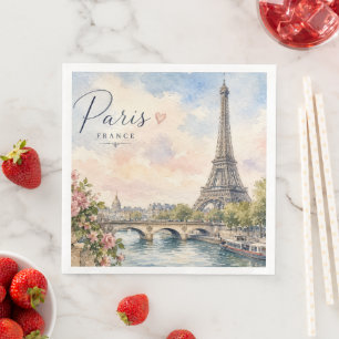 Paris Frankreich Eiffelturm Seine Fluss Serviette
