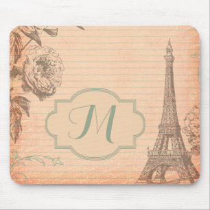 Paris Frankreich Eiffelturm Shabb Monogramm Mauspa Mousepad