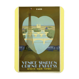Paris Frankreich Eiffelturm Vintage Orient Express Magnet