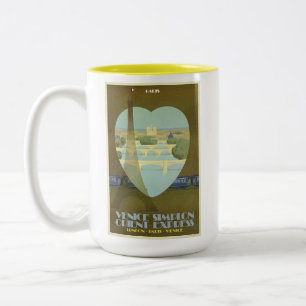 Paris Frankreich Eiffelturm Vintage Orient Express Zweifarbige Tasse