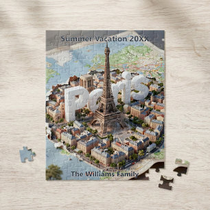 Paris Frankreich Familienurlaub 3D Reise Souvenir Puzzle