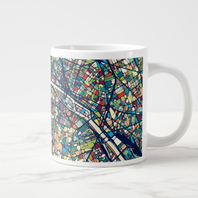Paris Frankreich| Farbige Karte Jumbo-Tasse (Rechts)