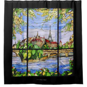 PARIS, FRANKREICH-FENSTER DUSCHVORHANG