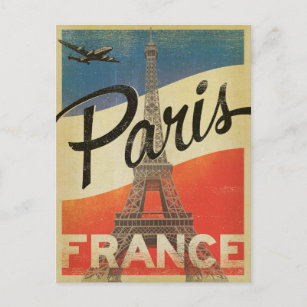 Paris, Frankreich - Flagge Postkarte