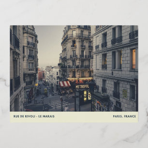 Paris, Frankreich Folien Feiertagspostkarte