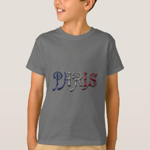 Paris Frankreich - Französisch-Flaggenfarben Typog T-Shirt