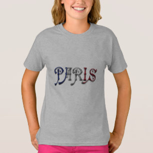 Paris Frankreich Französisch Flaggenfarben Typogra T-Shirt