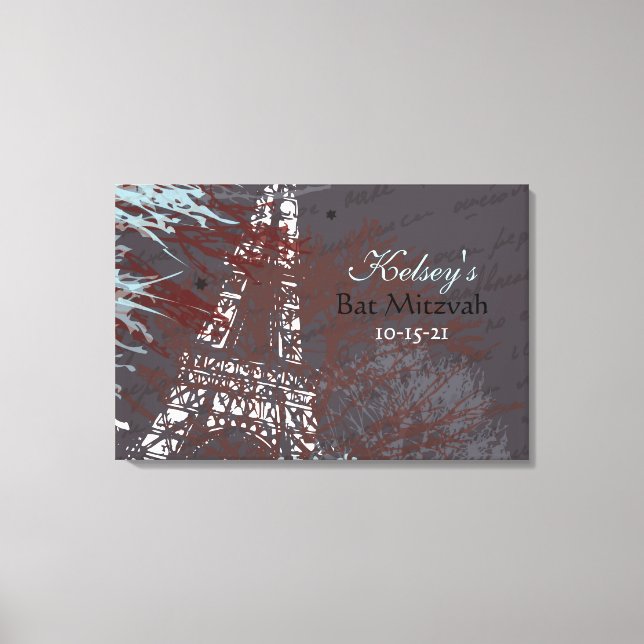 PARIS FRANKREICH FRANZÖSISCHE Bar Bat Mitzvah Sign Leinwanddruck (Vorderseite)
