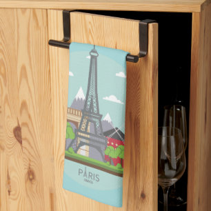 Paris Frankreich Französische Küche Handtuch Aqua