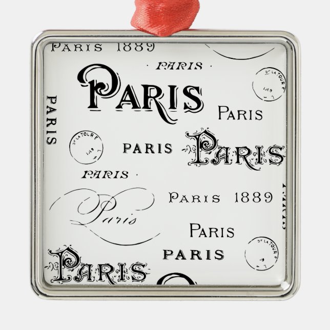 Paris Frankreich - Geschenke und Souvenirs Ornament Aus Metall (Vorne)