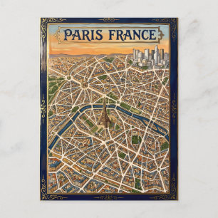 Paris Frankreich handgemalte Emaille-Kartenkunst Postkarte
