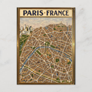 Paris Frankreich handgemalte Emaille-Kartenkunst Postkarte