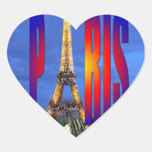 Paris Frankreich Herz-Aufkleber