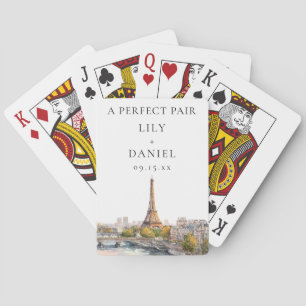 Paris Frankreich Hochzeit Perfektes Paar Geschenk Spielkarten