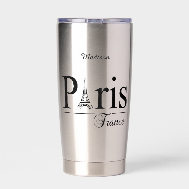 Paris-Frankreich-individuelle Name Thermobecher (Rückseite)