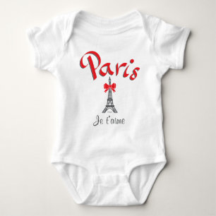 Paris, Frankreich Je t'aime, Liebe du Eiffelturm Baby Strampler