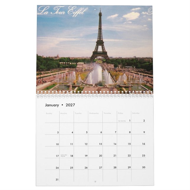 Paris, Frankreich Kalender (Jan 2027)