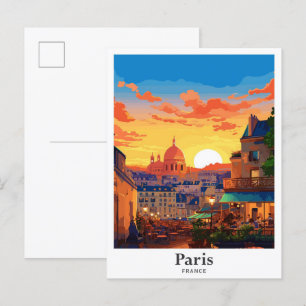 Paris Frankreich Kunst Vintage Reise Postkarte