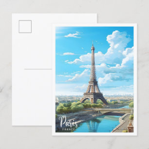 Paris Frankreich Kunst Vintage Reise  Postkarte