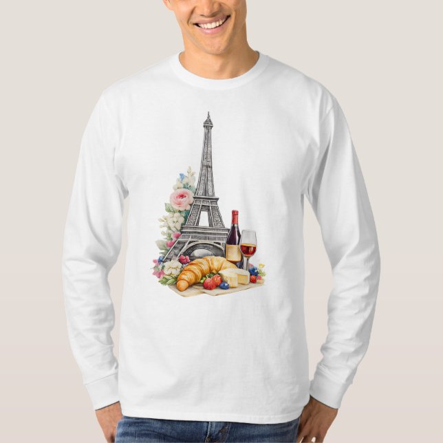 Paris Frankreich Langarm T-Shirt (Vorderseite)