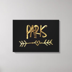 Paris Frankreich Liebe Black and Gold Look Typogra Leinwanddruck