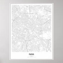Paris, Frankreich Minimalistisch Map Poster (Stil 