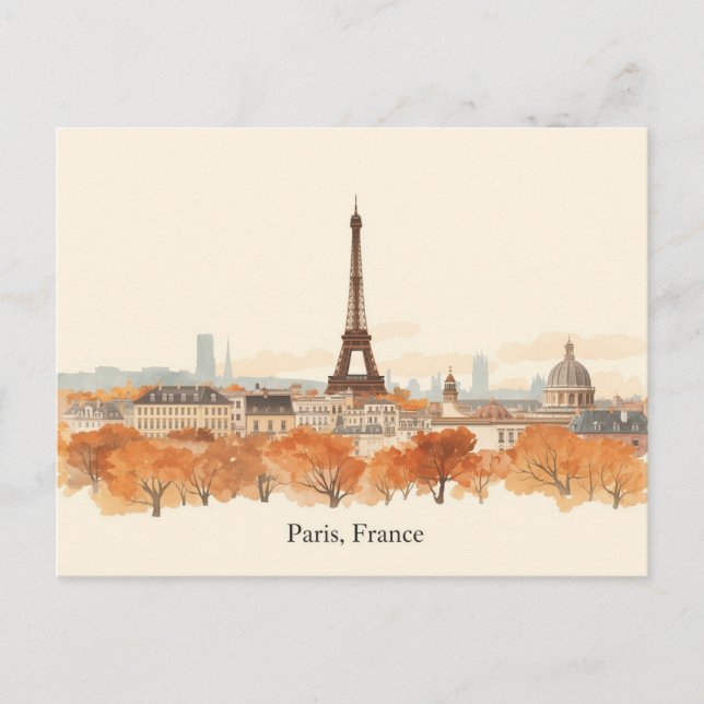Paris, Frankreich Minimalistischer Boho-Reise Postkarte (Vorderseite)