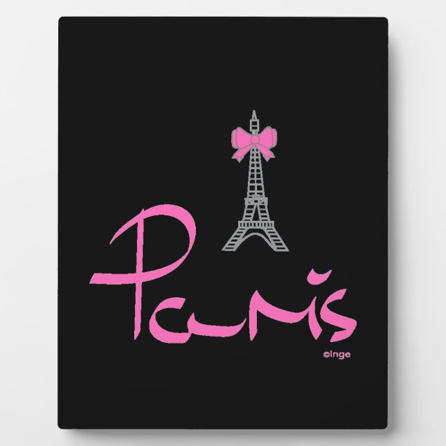 Paris, Frankreich mit Rosa-Bow Fotoplatte (Vorderseite)