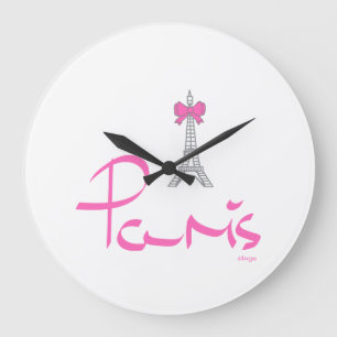 Paris, Frankreich mit Rosa-Bow Große Wanduhr